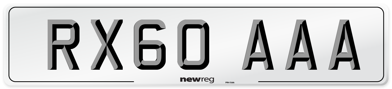 RX60 AAA Number Plate from New Reg